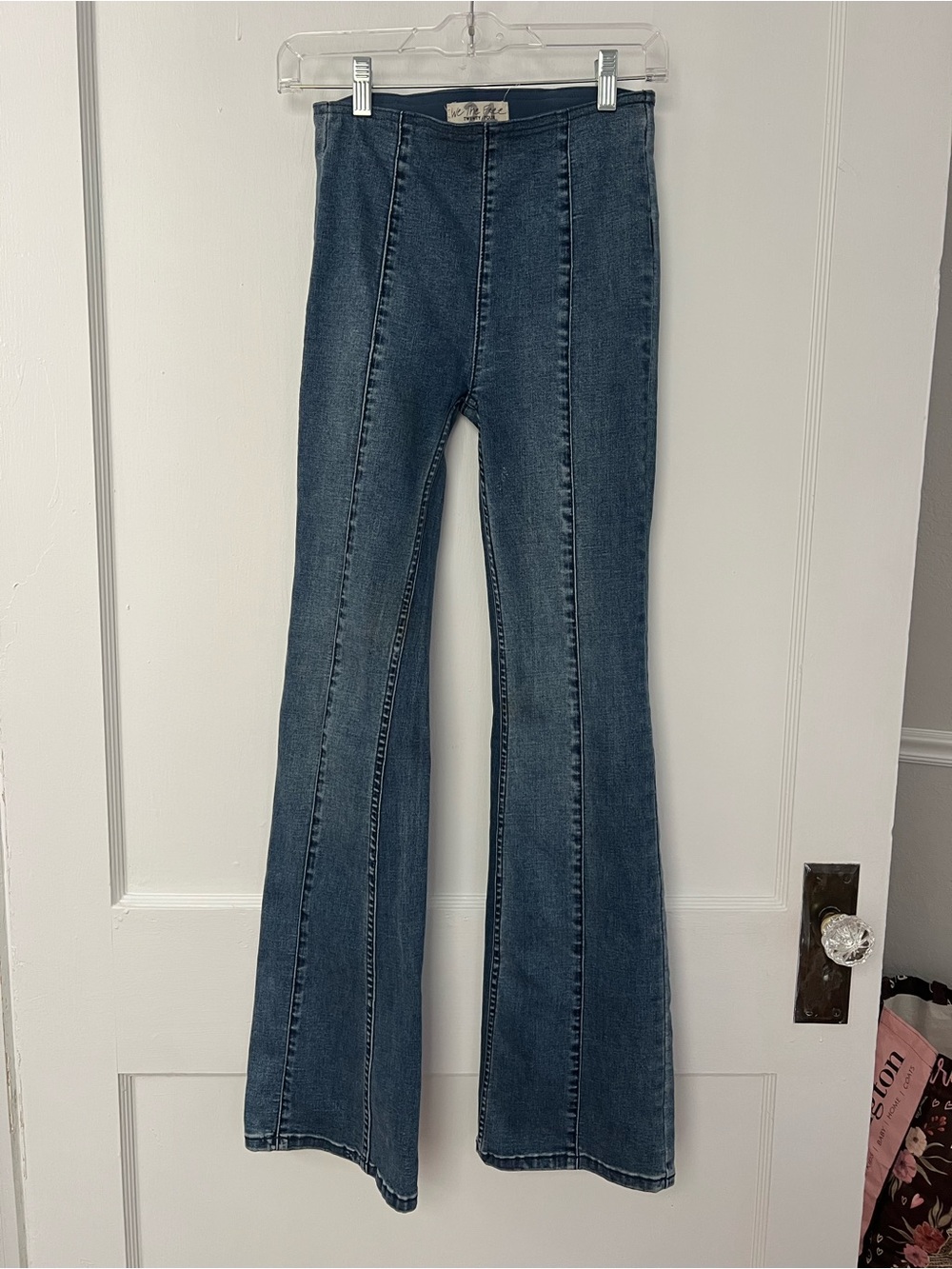 We The Free Dark Blue High-Rise Flare Jeans